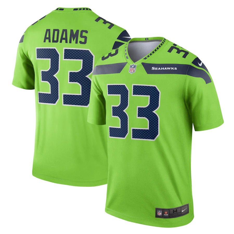 Men Seattle Seahawks #33 Jamal Adams Nike Neon Green Legend NFL Jersey